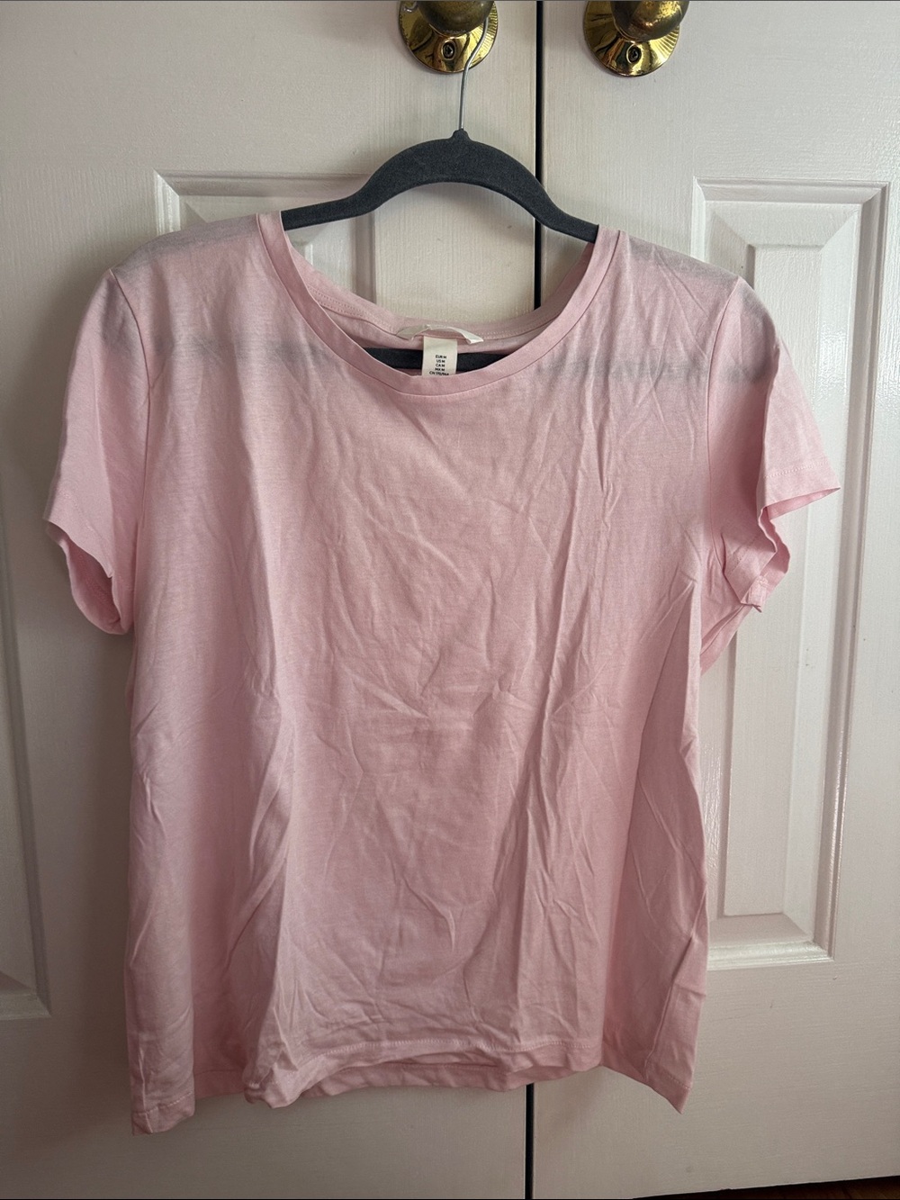 H&M Light Pink Crew Neck Short Sleeve Tee